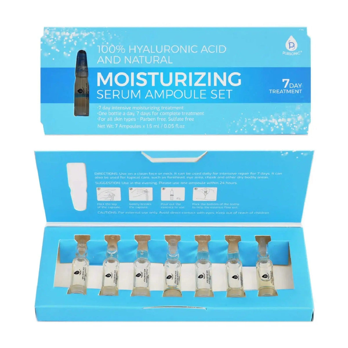 100% Hyaluronic Acid & Natural Moisturizing Serum Ampoule Set - Trending Wellness Store