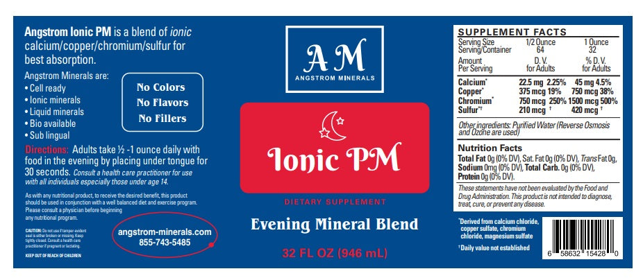 32 oz Ionic P.M. Your PM Mineral Blend By Angstrom Minerals - Trending Wellness Store