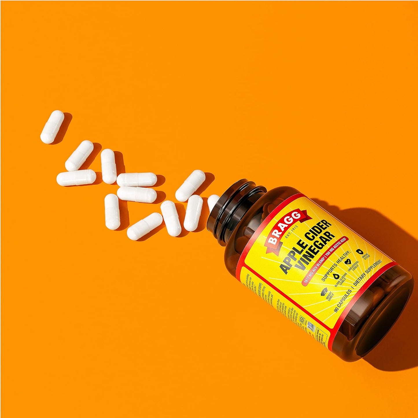 Bragg Apple Cider Vinegar Capsules - Vitamin D3 & Zinc - 750mg of Acetic Acid – Immune & Weight Management Support - Non-GMO, Vegan, Gluten Free, No Sugar (1) - Trending Wellness Store