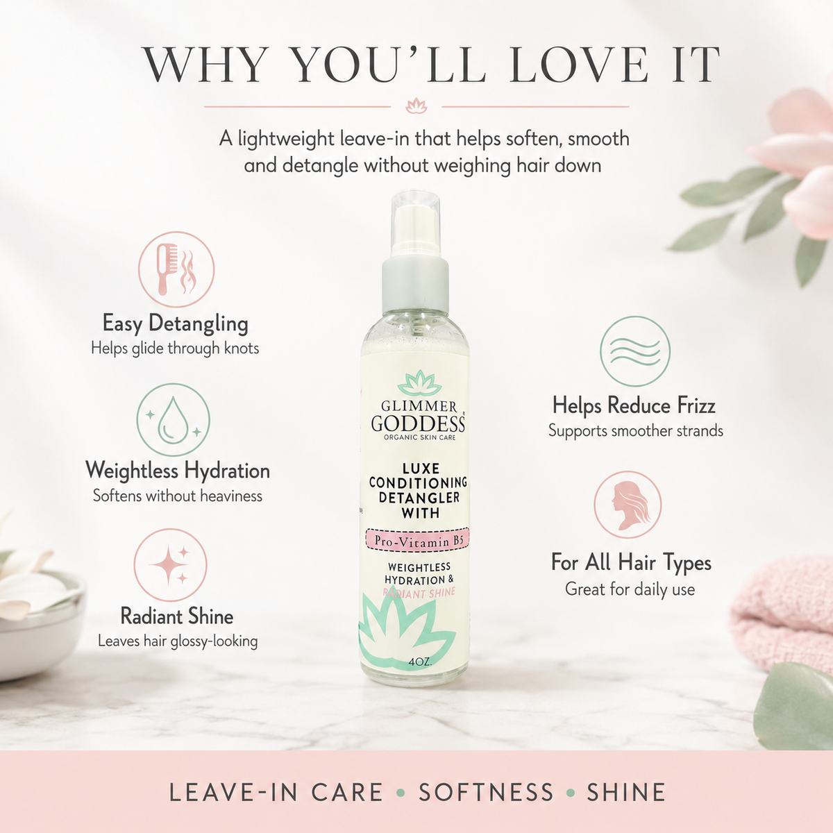 Luxe Conditioning Detangler with Pro-Vitamin B5 – Weightless Hydration & Radiant Shine - Trending Wellness Store