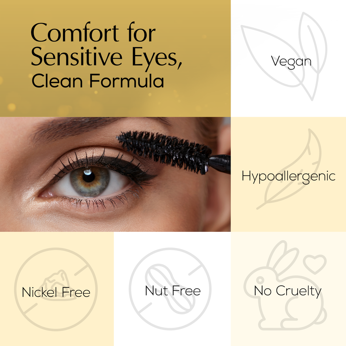 Mega Volume Vegan Mascara Black and Blue – Smudge-Proof with Handmade Diamond Case - Trending Wellness Store