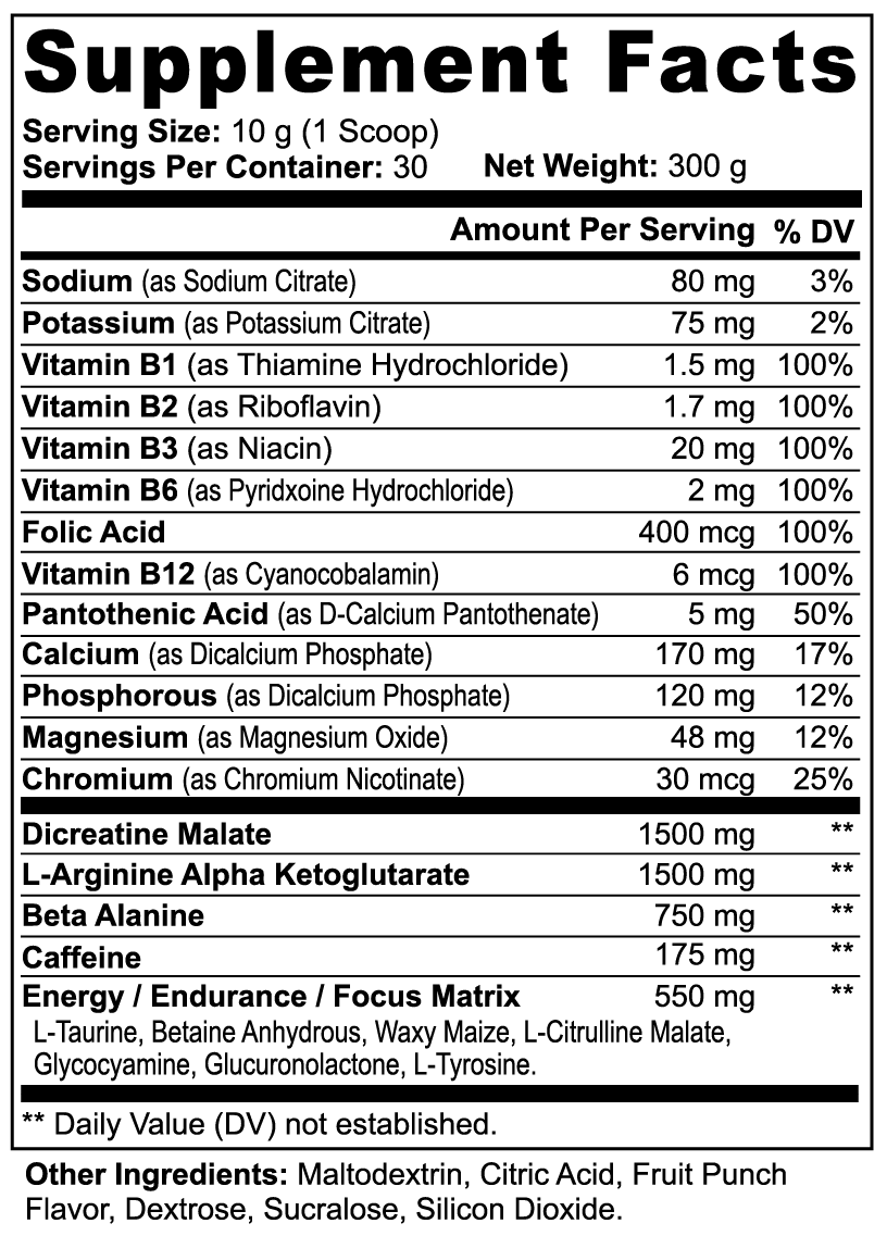 Nitric Shock Pre-Workout Powder (Fruit Punch) - Trending Wellness Store