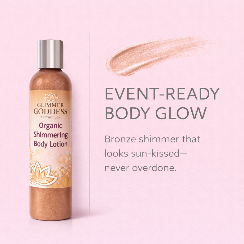 Organic Bronze Shimmer Body Lotion – Buildable Luminous Glow - Trending Wellness Store