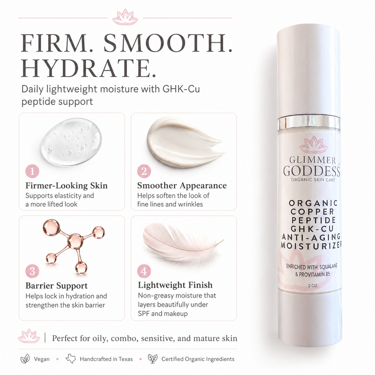 Organic Copper Peptide Moisturizer – Firming & Smoothing - Trending Wellness Store