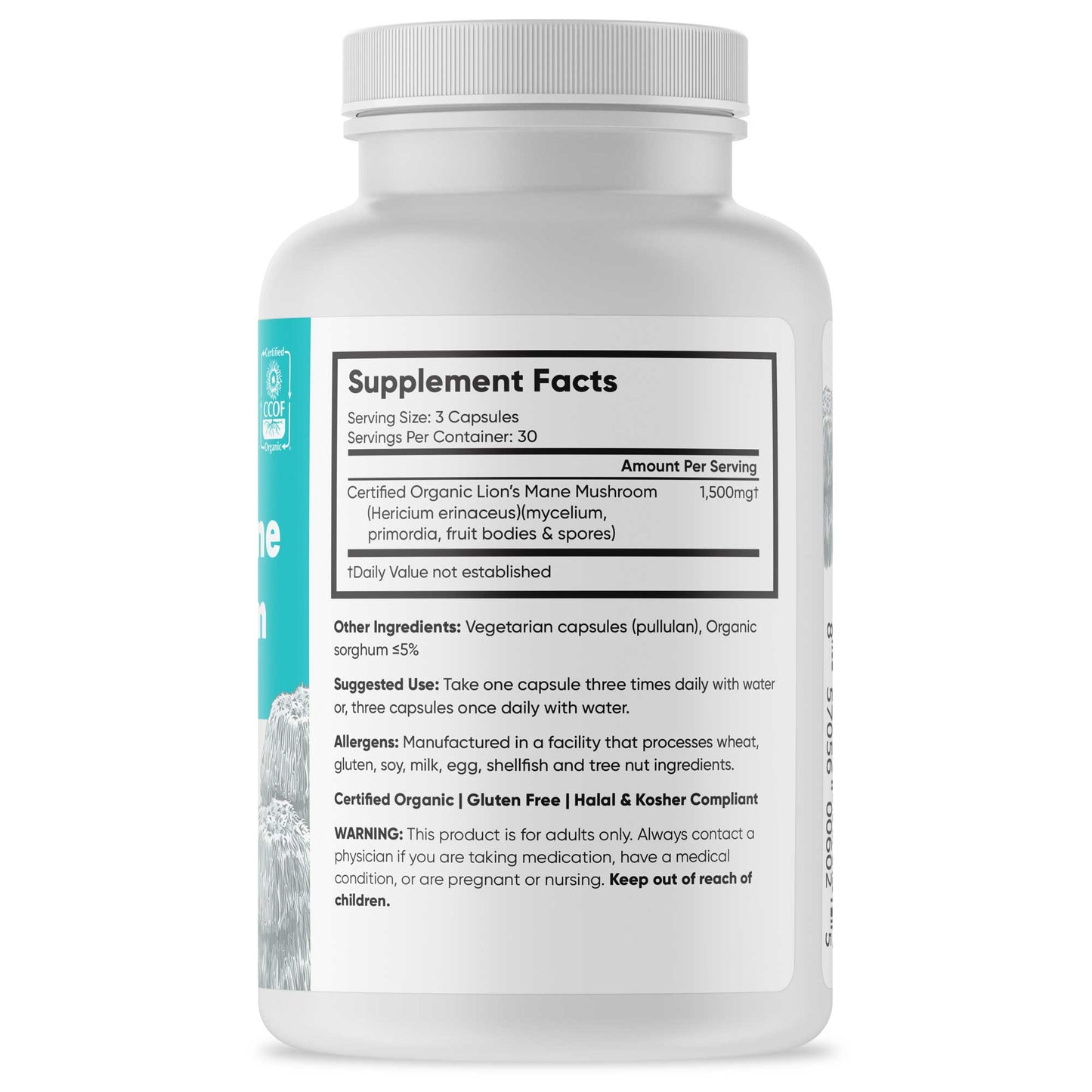 Organic Lion's Mane Mushroom, 90 Capsules - Trending Wellness Store