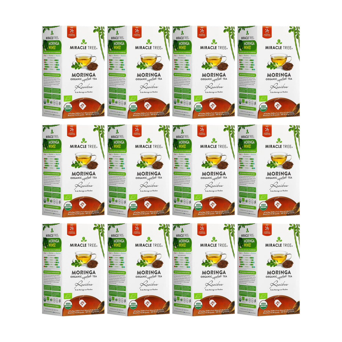 Organic Moringa Tea - Rooibos - Caffeine-Free Herbal Tea - Trending Wellness Store