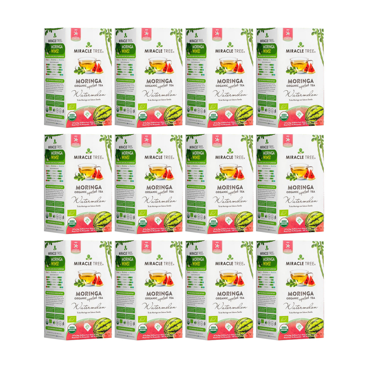 Organic Moringa Tea - Watermelon - Caffeine-Free Herbal Tea - Trending Wellness Store