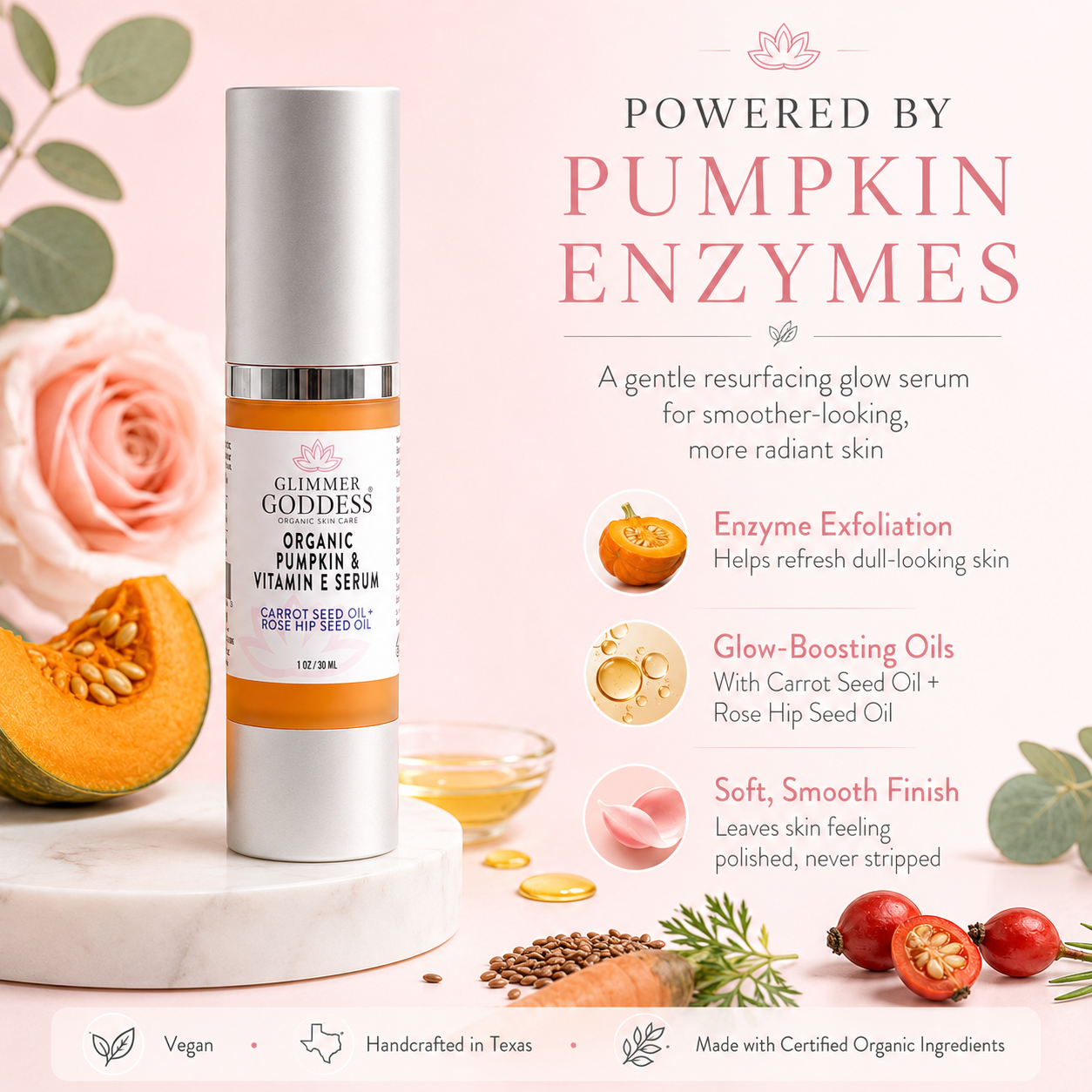 Organic Pumpkin Enzyme Serum – Exfoliating Glow Treatment - Trending Wellness Store