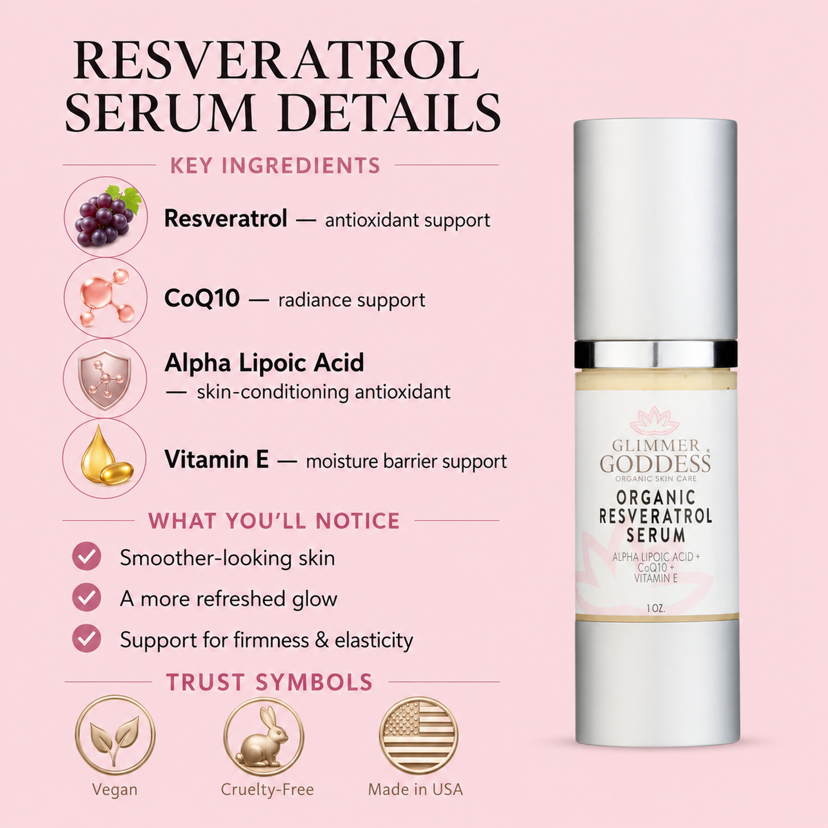 Organic Resveratrol Serum – Instant Firming - Trending Wellness Store