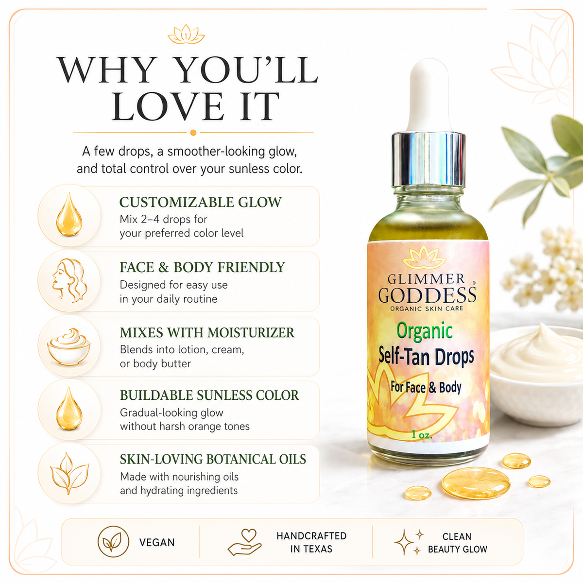 Organic Self Tan Drops – Fast Glow - Trending Wellness Store
