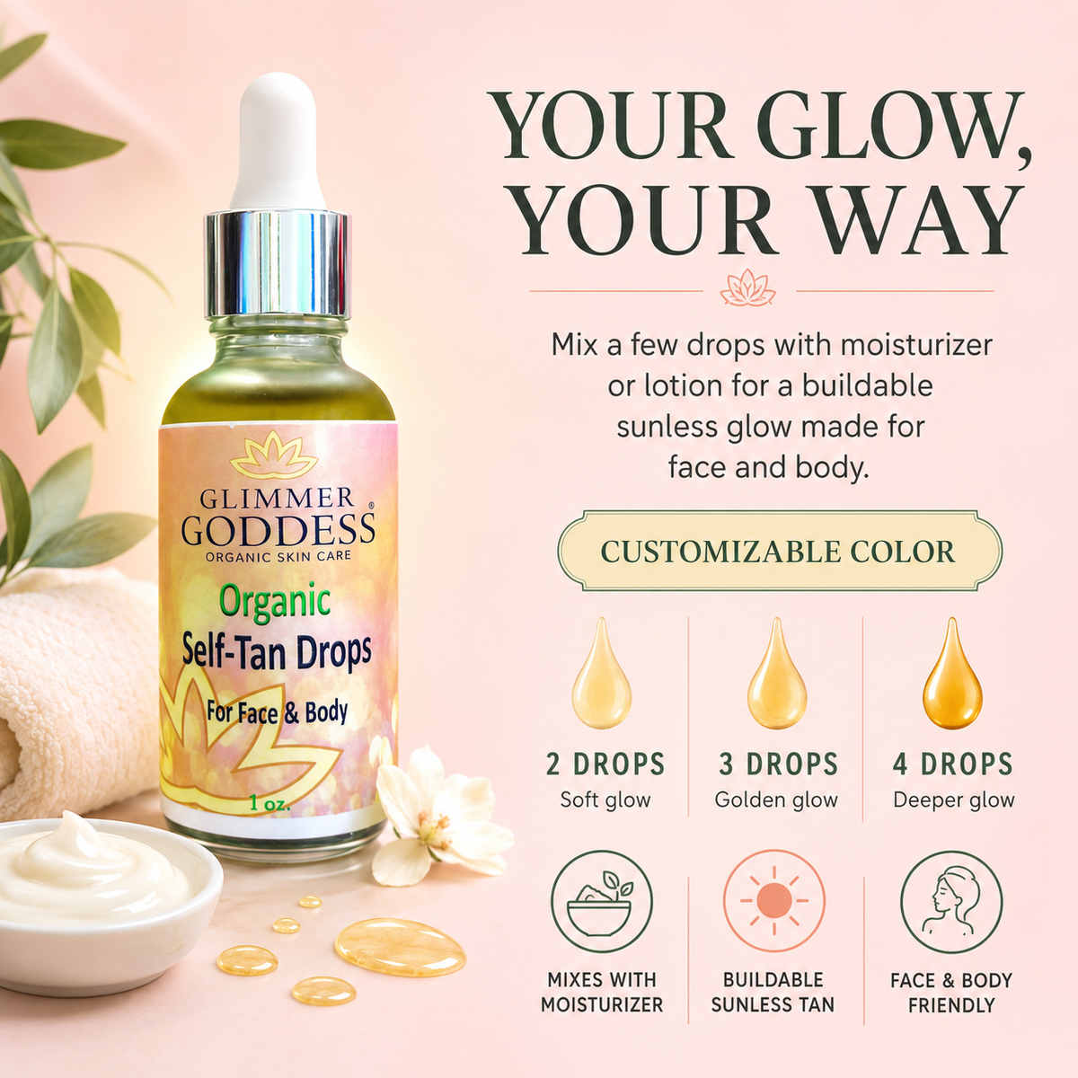 Organic Self Tan Drops – Fast Glow - Trending Wellness Store