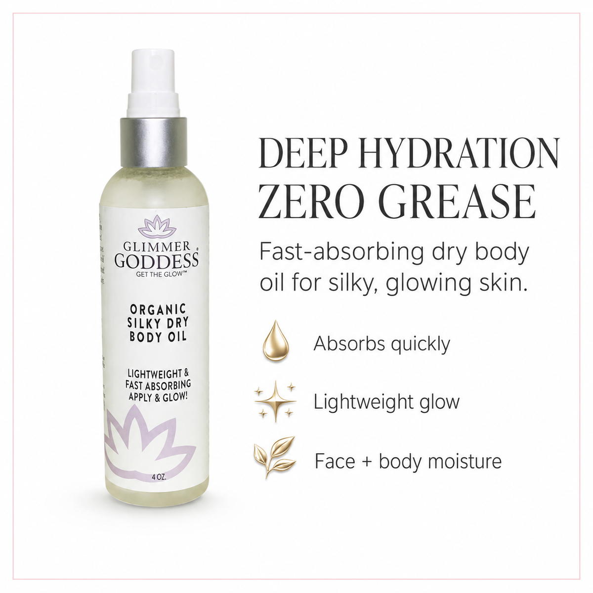 Organic Silky Dry Body Oil – Fast-Absorbing Formula - Trending Wellness Store