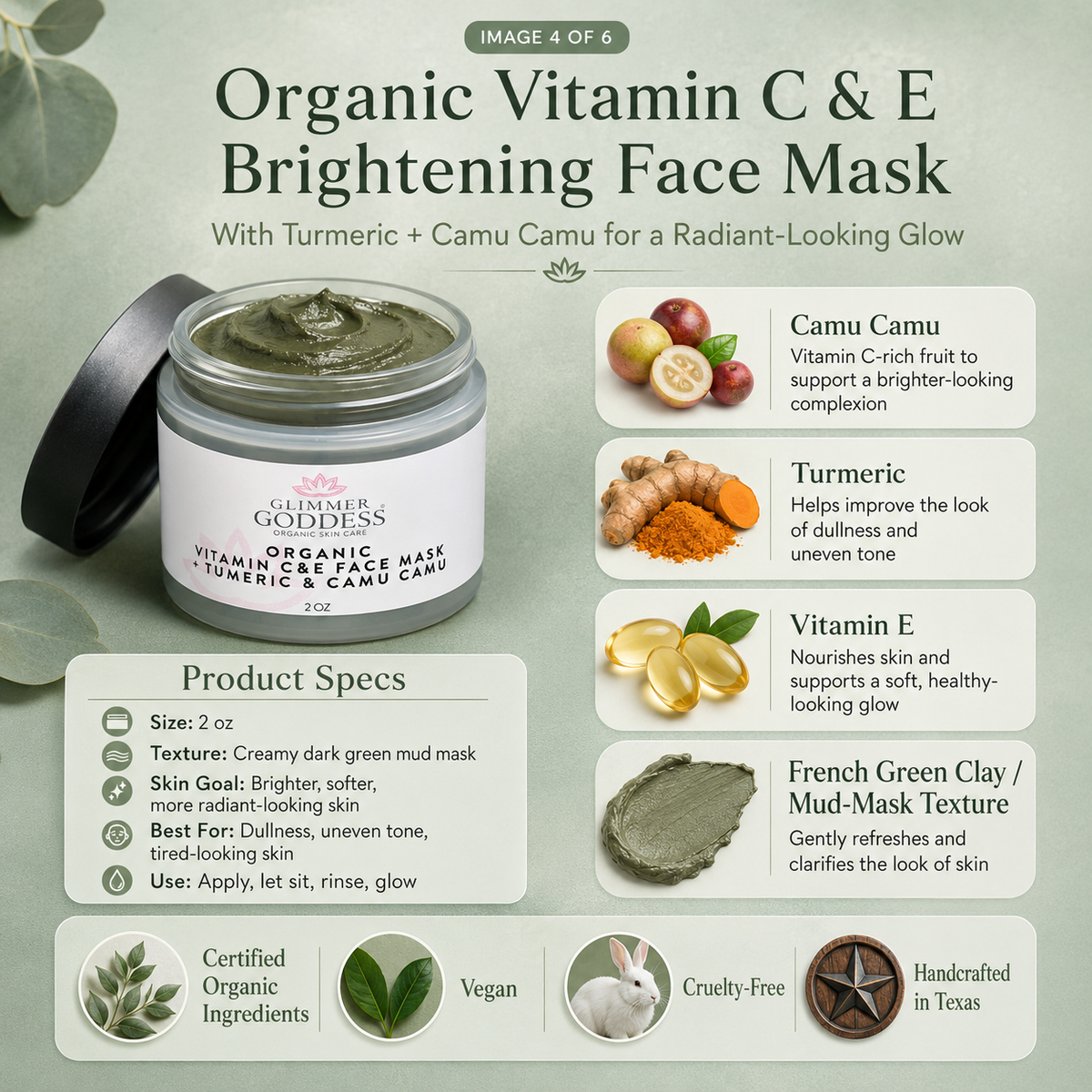 Organic Vitamin C & E Brightening Face Mask - Trending Wellness Store