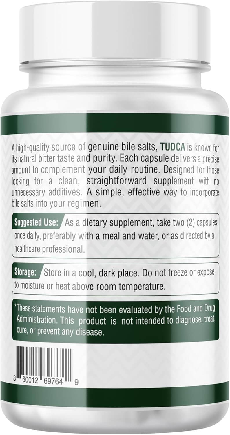 TUDCA – Premium Liver Support Supplement – 500mg Per Serving – 60 Capsules – High Purity Bile Salt Formula – Vegan, Non-GMO - Trending Wellness Store
