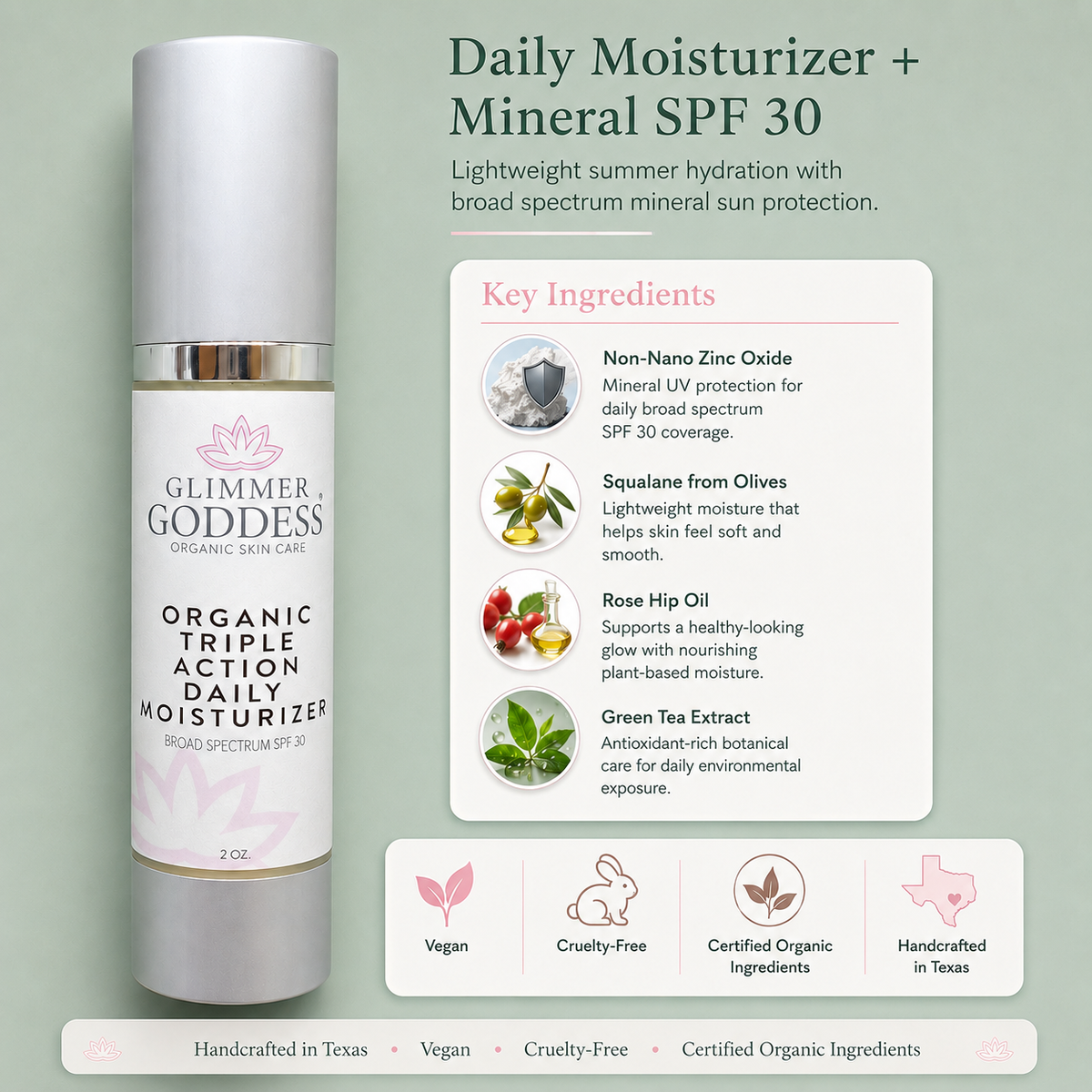 Triple Action Daily Moisturizer – Organic SPF 30 - Trending Wellness Store