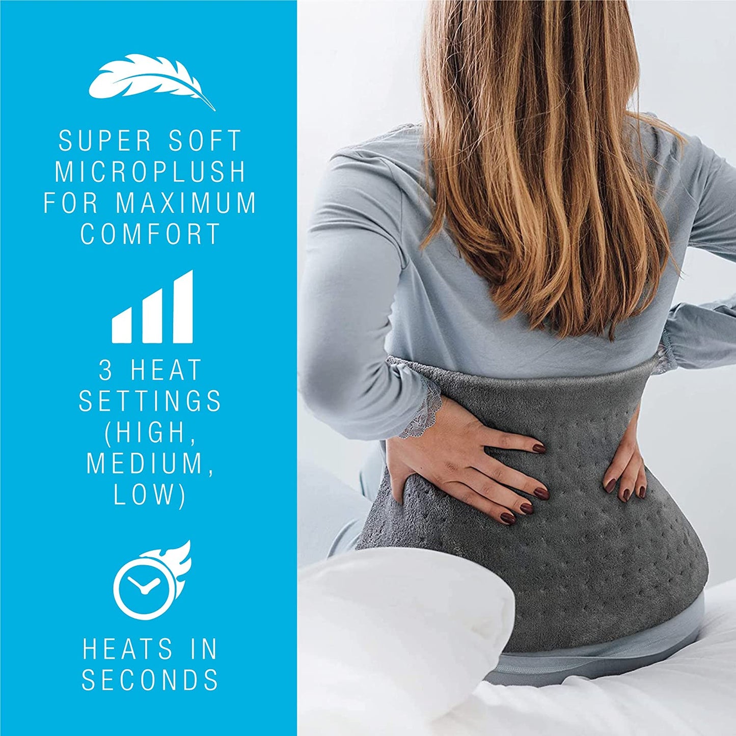 Ultra Plush Heated Foot Warmer, Pursonic Stomach & Back Massager, and XL Microplush Heating Pad - Trending Wellness Store