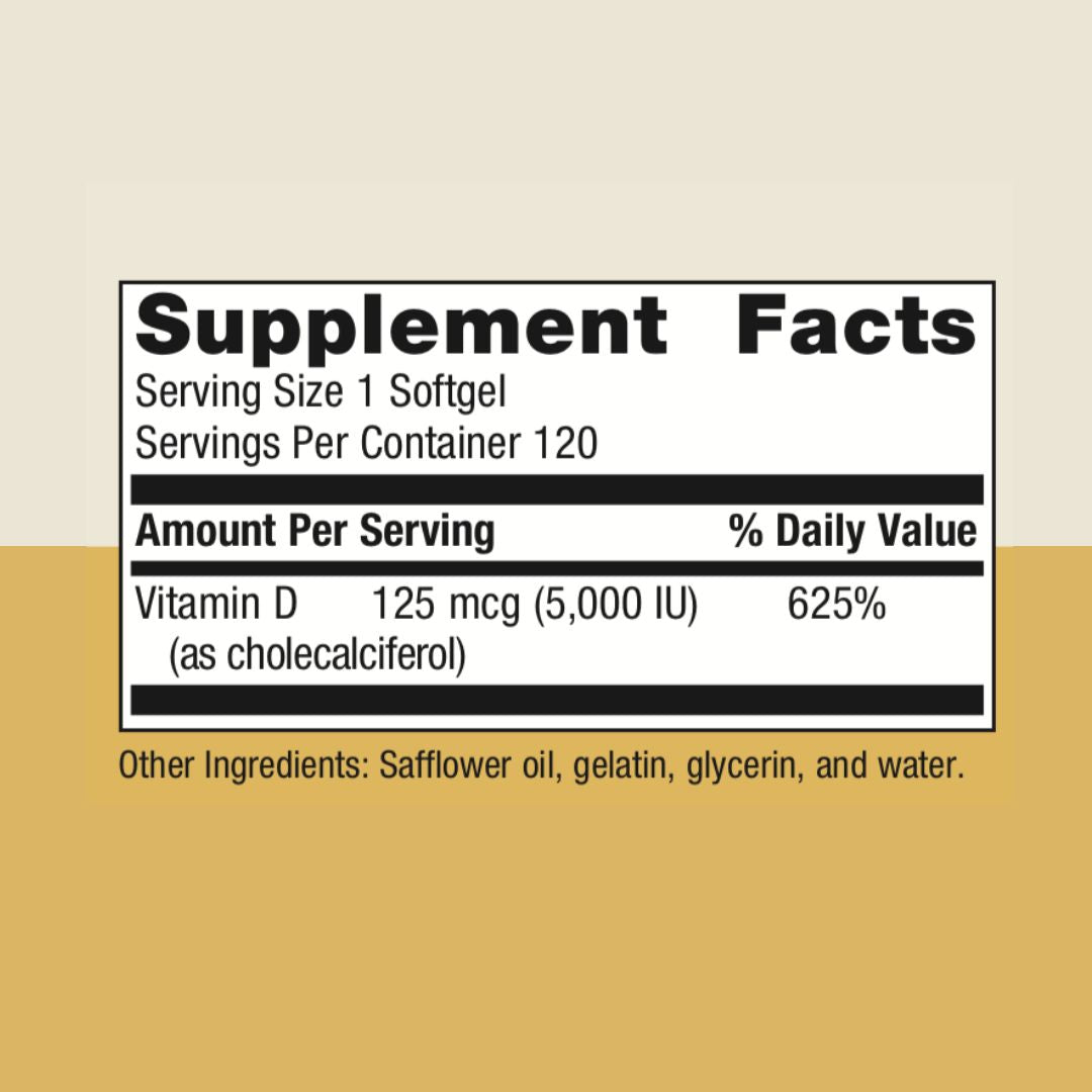 Vitamin D 5000 IU - 120 Softgels