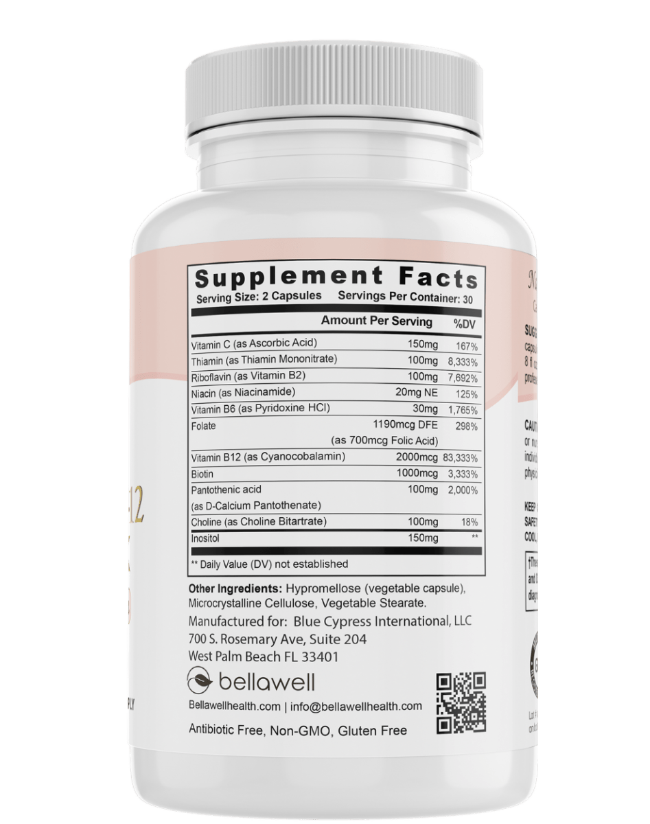 Vitamin B-Complex With Folate by Bellawell - Trending Wellness Store