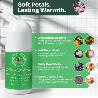 Organic Natural Roll-on Deodorant DEWY BLOSSOM For Women