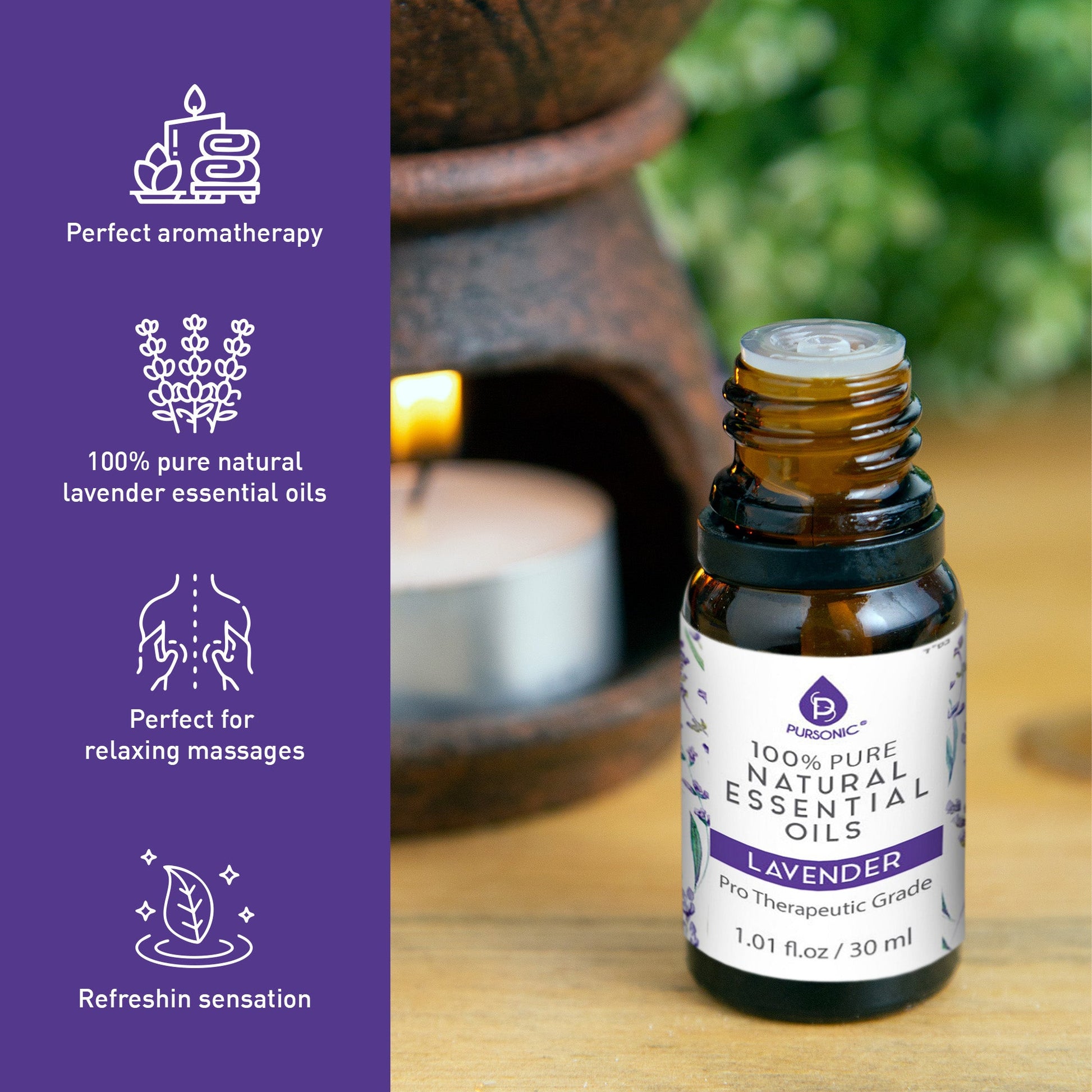 100% Pure & Natural Lavender Essential Oils - Trending Wellness Store