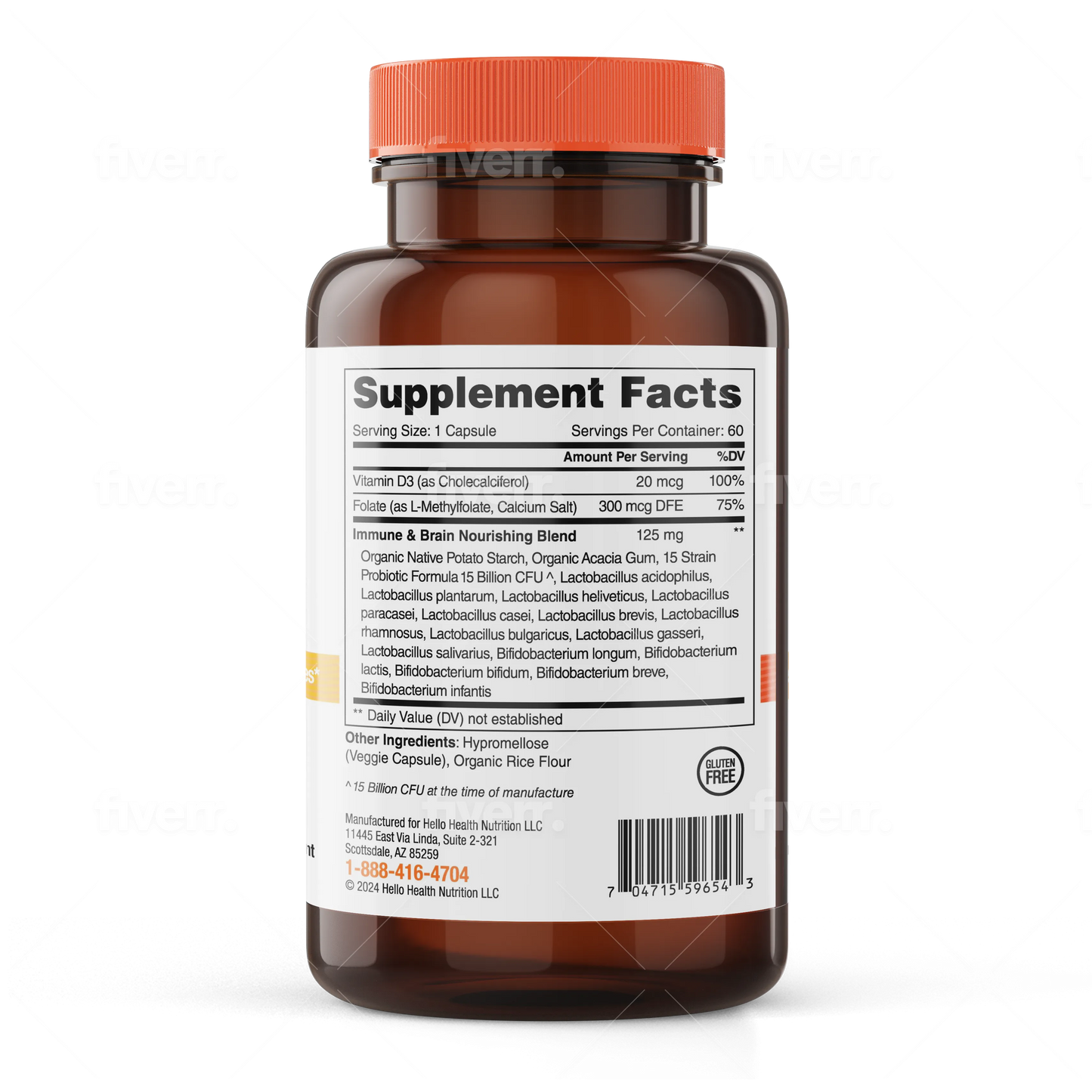 15-in-1 Pre-Probiotics + D3 + Methylfolate capsules - Belly Great - Trending Wellness Store