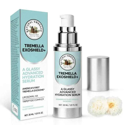 Natural Embrace Tremella Exoshield+ 3-in-1 | Hydrating Lift Serum, Exosome Glow Booster & Glass Skin Primer