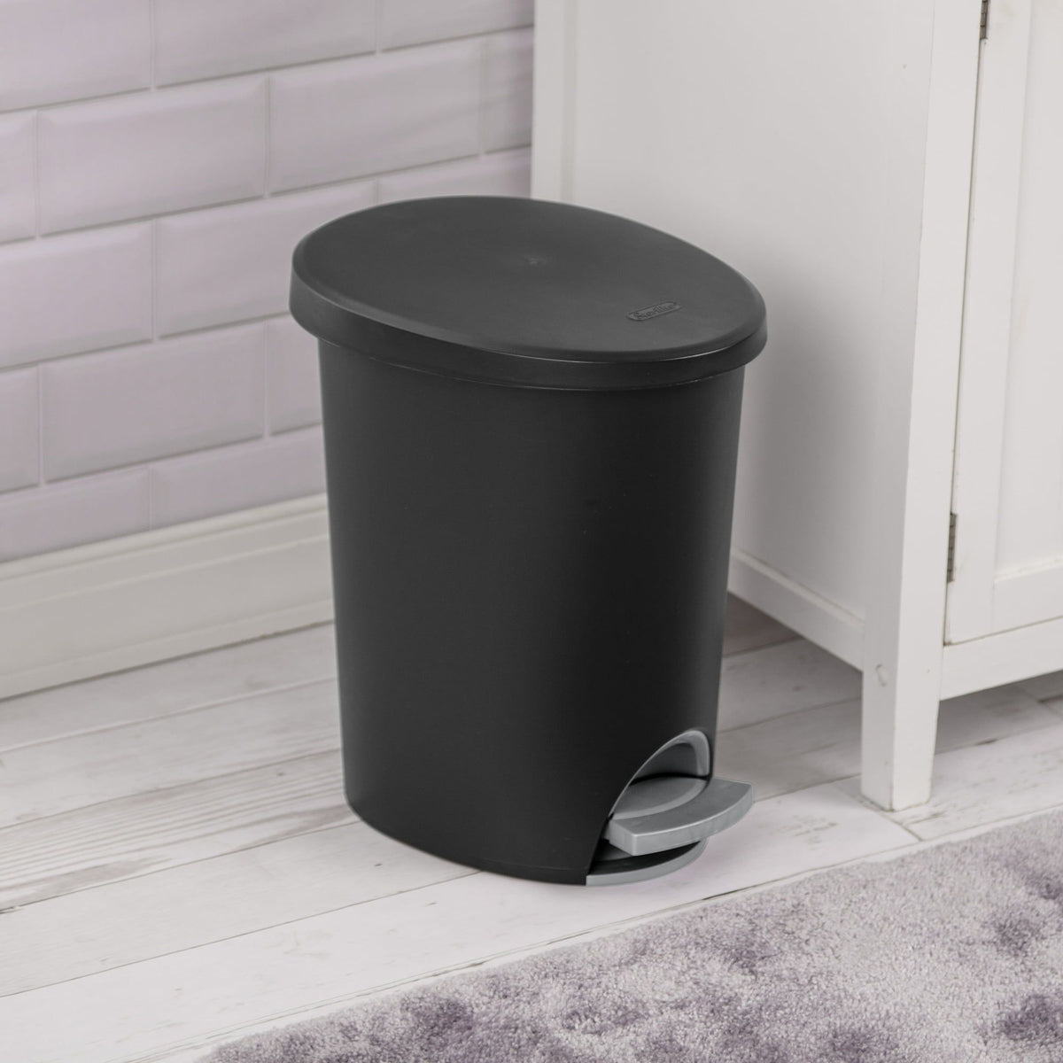 (2 pack) 2.6 Gallon Ultra™ StepOn Wastebasket, Small Plastic Trash Can, Step On to Open, Black