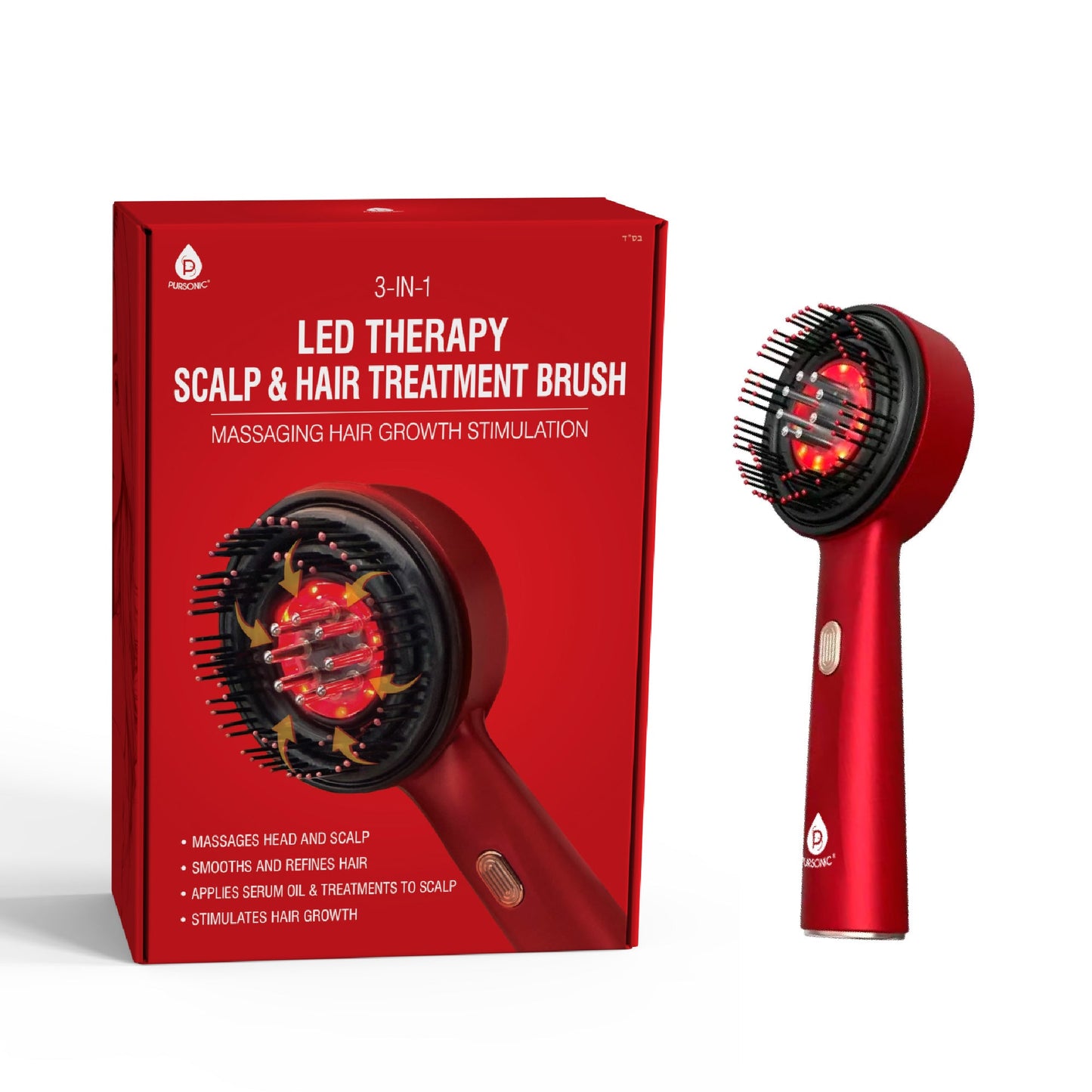3-in-1 LED Therapy Scalp & Hair Treatment Brush – Stimulate Growth, Boost Volume, Enhance Scalp Health - Trending Wellness Store