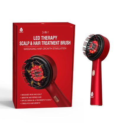 3-in-1 LED Therapy Scalp & Hair Treatment Brush – Stimulate Growth, Boost Volume, Enhance Scalp Health - Trending Wellness Store