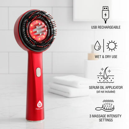 3-in-1 LED Therapy Scalp & Hair Treatment Brush – Stimulate Growth, Boost Volume, Enhance Scalp Health - Trending Wellness Store