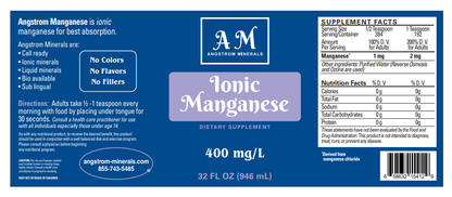 32 oz Angstrom Manganese Supplement by Angstrom Minerals - Trending Wellness Store