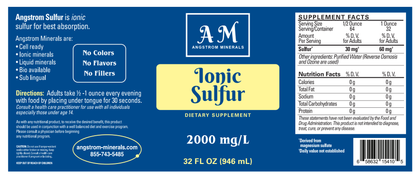 32 oz Angstrom Sulfur Supplement By Angstrom Minerals - Trending Wellness Store
