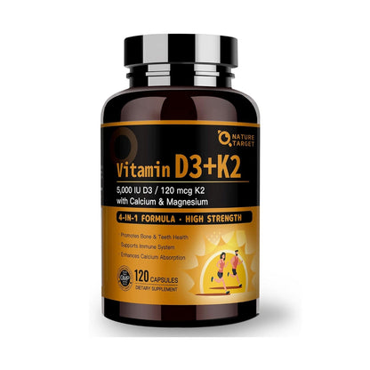 4-in-1 Vitamin D3 + K2, 120 Caps - Trending Wellness Store