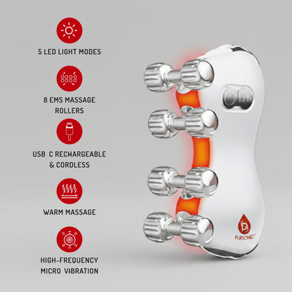 5-in-1 Skin Roller Massager With LED Light Therapy & 3-in-1 Facial Cleansing Device with 7 Color LED Light Therapy - Trending Wellness Store