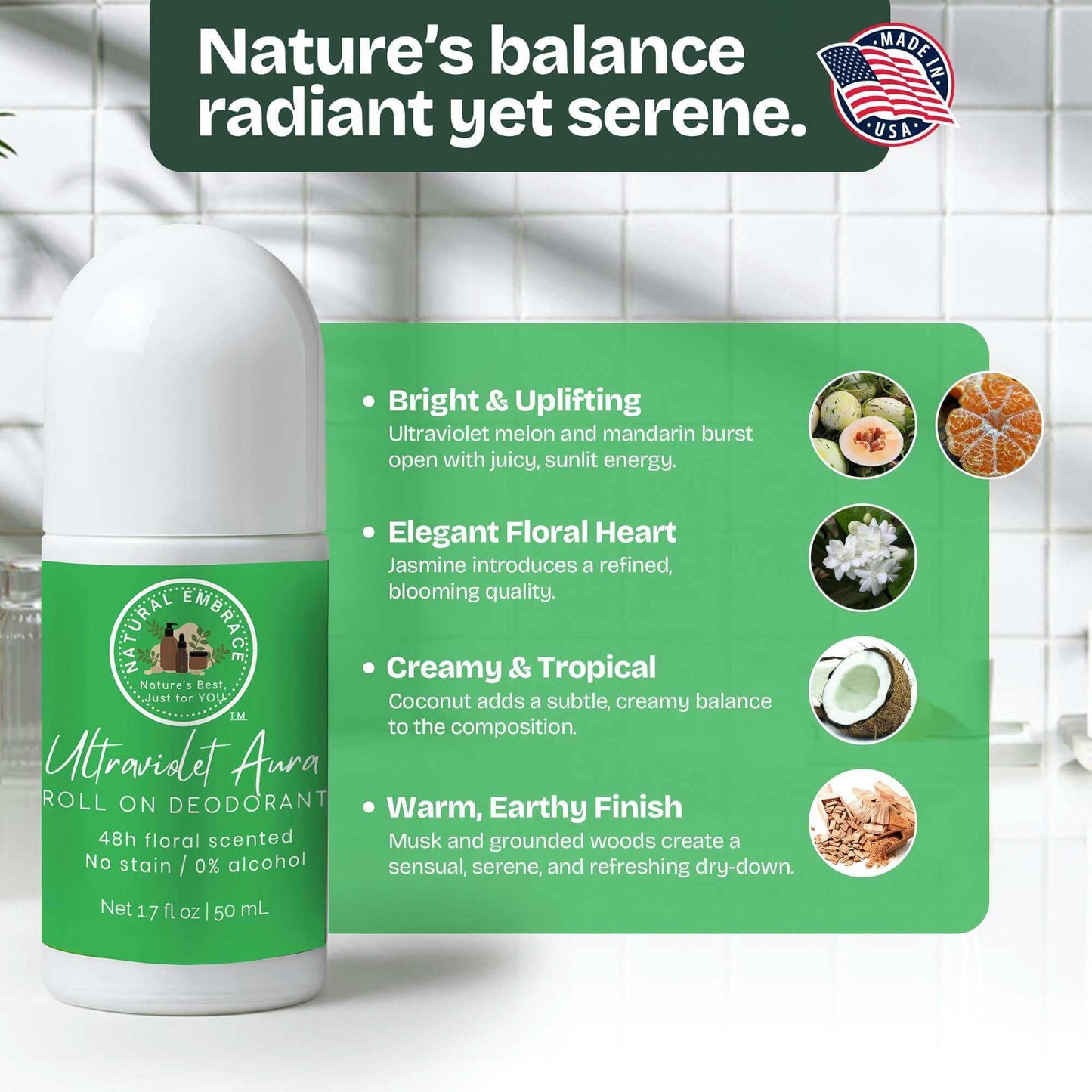 Natural Deodorant ULTRAVIOLET AURA For Women - Freshness and Comfort