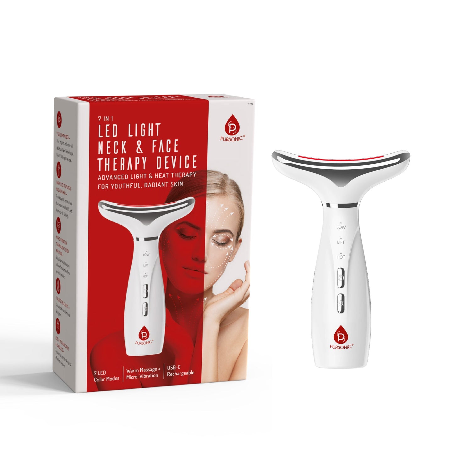7-in-1 LED Therapy Device for Face & Neck + 3-in-1 Facial Cleansing System - Trending Wellness Store