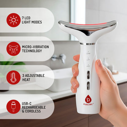 7-in-1 LED Therapy Device for Face & Neck + 3-in-1 Facial Cleansing System - Trending Wellness Store