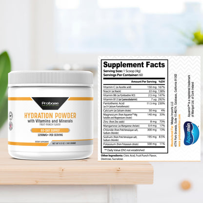 Probase Nutrition Hydration Powder - Fruit Punch Flavor 240 Grams