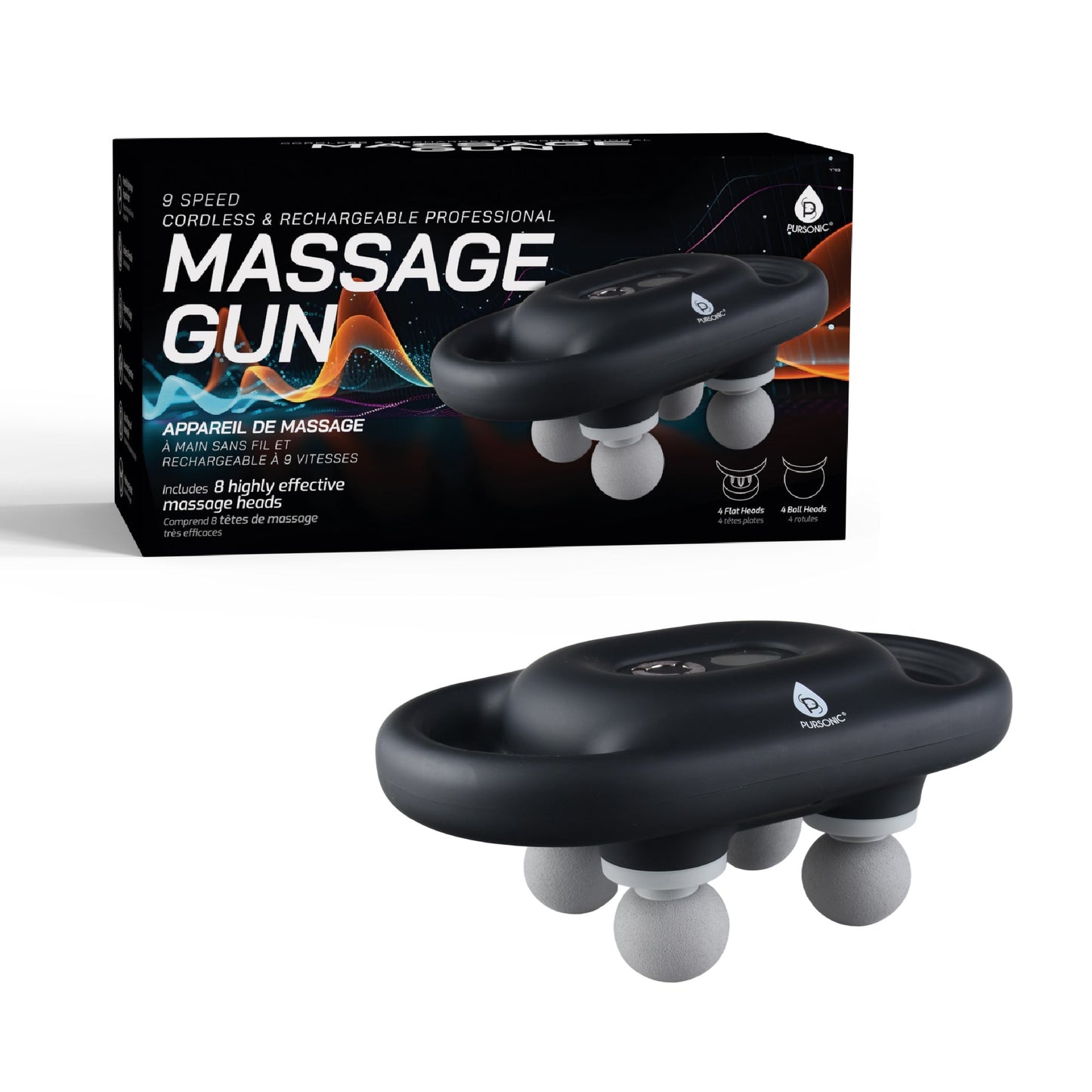 9-Speed Deep Tissue Massage Gun – Cordless, Rechargeable With 8Pro Massage Heads - Trending Wellness Store