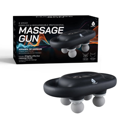 9-Speed Deep Tissue Massage Gun – Cordless, Rechargeable With 8Pro Massage Heads - Trending Wellness Store