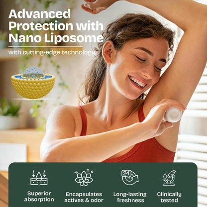 Unscented Roll-On Natural Deodorant Unisex Sensitive Skin
