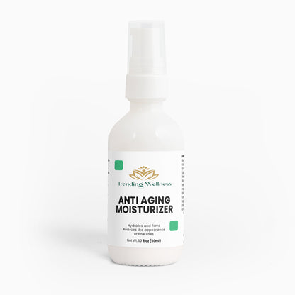 Bottle of anti-aging moisturizer on a white background