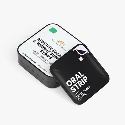 Black box with 'Oral Strip' and 'Appetite Bala' text on a white background