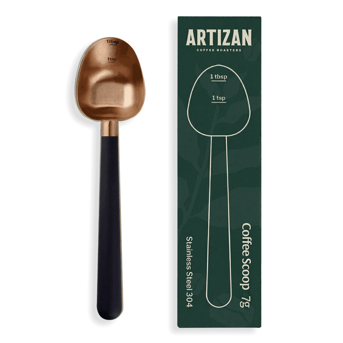Artizan Coffee 1 Tbsp Coffee Measuring Scoop, Stainless Steel Copper Scoop for Ground Coffee, Beans, Tea & More - 7g, 17 cm Long Handle - Trending Wellness Store