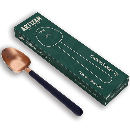 Artizan Coffee 1 Tbsp Coffee Measuring Scoop, Stainless Steel Copper Scoop for Ground Coffee, Beans, Tea & More - 7g, 17 cm Long Handle - Trending Wellness Store