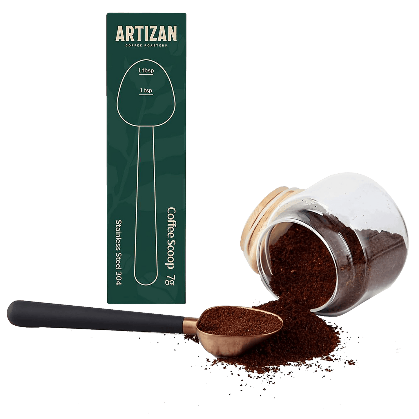 Artizan Coffee 1 Tbsp Coffee Measuring Scoop, Stainless Steel Copper Scoop for Ground Coffee, Beans, Tea & More - 7g, 17 cm Long Handle - Trending Wellness Store