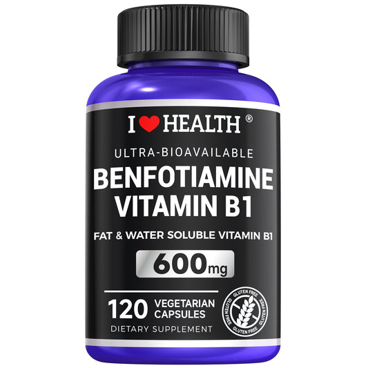 Benfotiamine 600mg Plus 20mg Vitamin B1 | 120 Veggie Capsules | Made in USA | 3rd Party Tested | Fat Soluble Vitamin B1 Thiamine Supplement | Non-GMO | Gluten Free - Trending Wellness Store