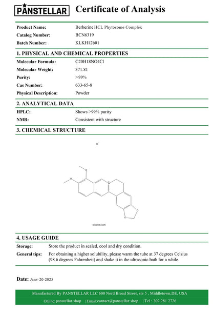 Berberine HCl Phytosome Complex 2000mg – 180 Capsules - Trending Wellness Store