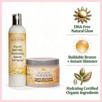 Best Organic DHA-Free Self Tanner + Bronzing Shimmer Bundle - Trending Wellness Store