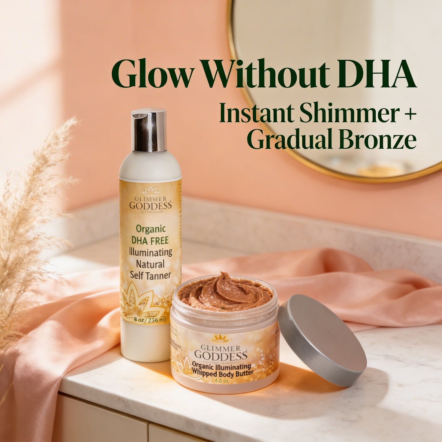 Best Organic DHA-Free Self Tanner + Bronzing Shimmer Bundle - Trending Wellness Store